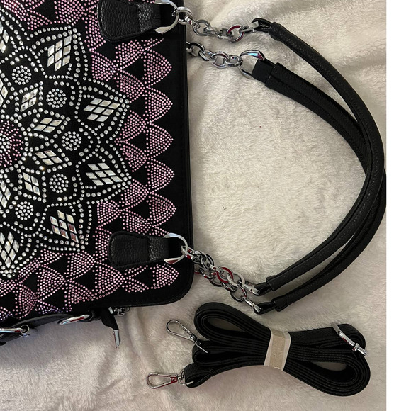 Glitz and Ears Boutique Flower Rhinestone Bling Hand Bag NEW - Picture 5 of 12